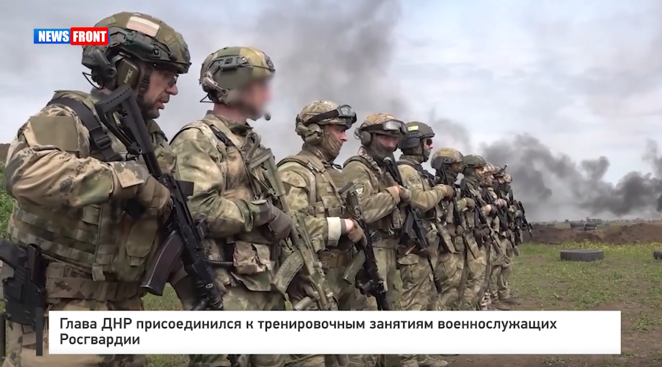 Глава ДНР присоединился к тренировочным занятиям военнослужащих Росгвардии
